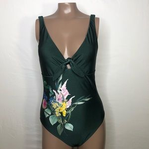 Ted Baker London Knot Detail Floral Swimsuit